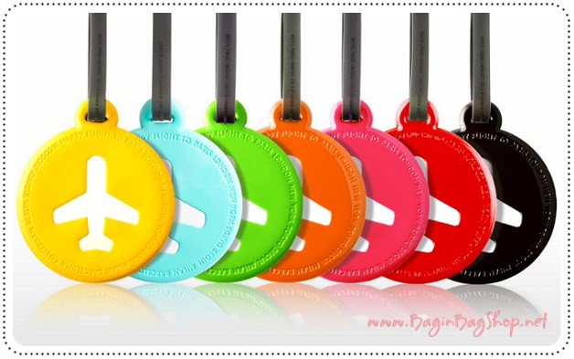 HAPPY FLIGHT Round Luggage Tag ป้ายห้อยกระเป๋าเดินทาง
