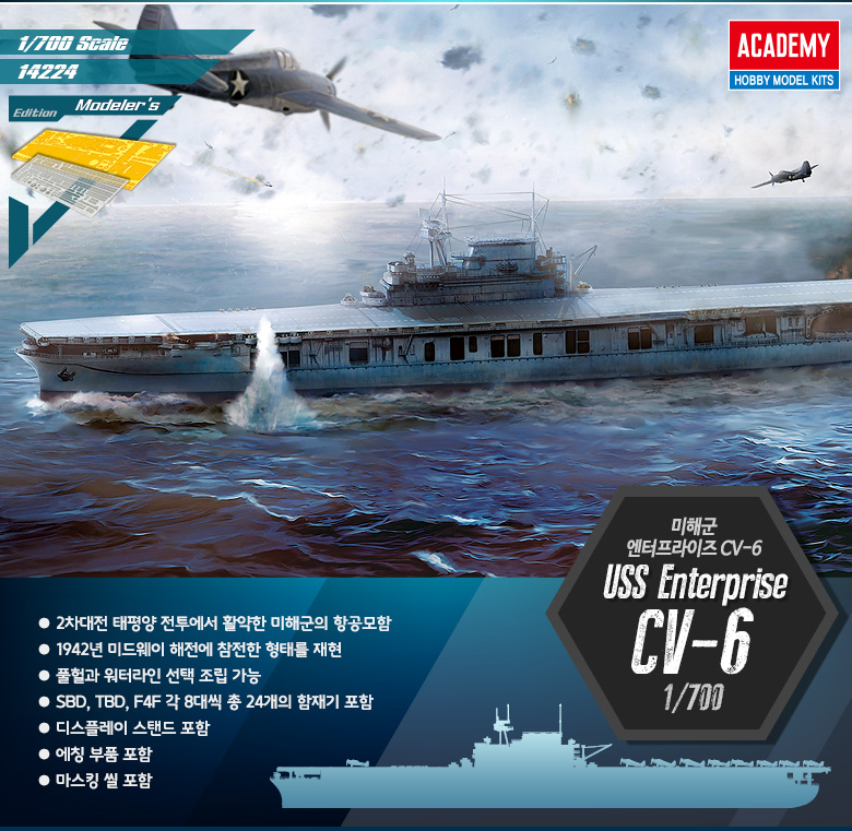 AC14224 USS Enterprise CV 6 Kit First Look 1/700