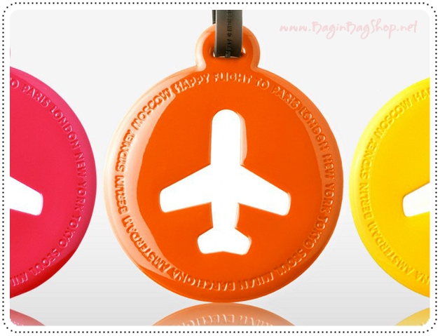 HAPPY FLIGHT Round Luggage Tag ป้ายห้อยกระเป๋าเดินทาง