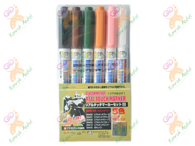GMS113 Real Touch Marker Set 2 (5 Color + 1 Clear Set)