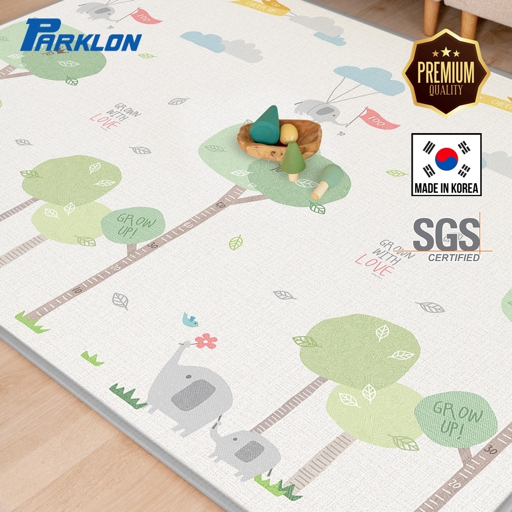 Parklon แผ่นรองคลานรุ่น PE Double Sided Prime Mat ขนาด 150x200cm หนา 1.5cm ลาย Balloon Alphabet+Grow Elephant