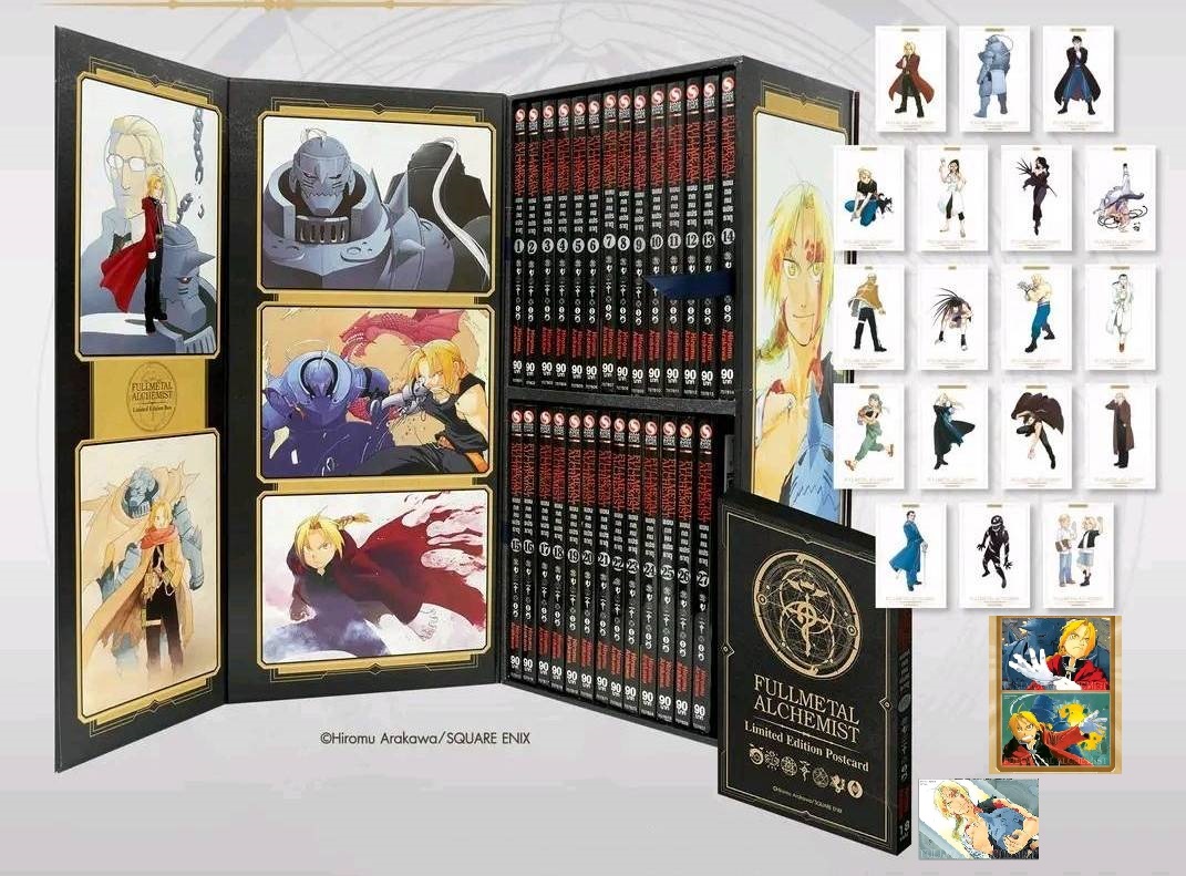 Pรวมชุด "Box Set แขนกลคนแปลธาตุ Fullmetal Alchemist <New Edition 2022> 27 เล่มจบ+โปสการ์ดลาย Exclusive 3 ใบ+โปสการ์ดตัวละคร 18 ใบในกล่องพรีเมี่ยม 1 ชุด" ~Arakawa Hiromu~