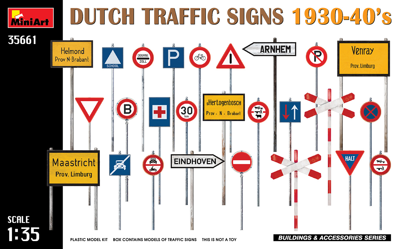 MI35661 DUTCH TRAFFIC SIGNS 1930-40’s [1/35]