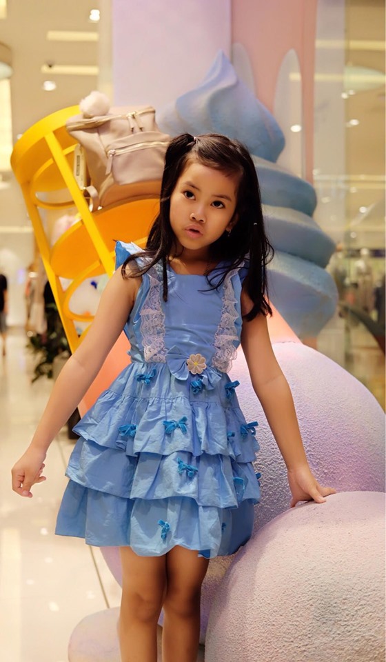 Ruffle skirt blue เด็กโต