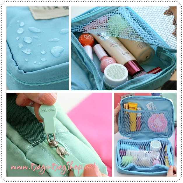 Travel Mesh Zippered Multi Pouch Bag กระเป๋าใส่ของอเนกประสงค์ไว้พกพาเดินทาง