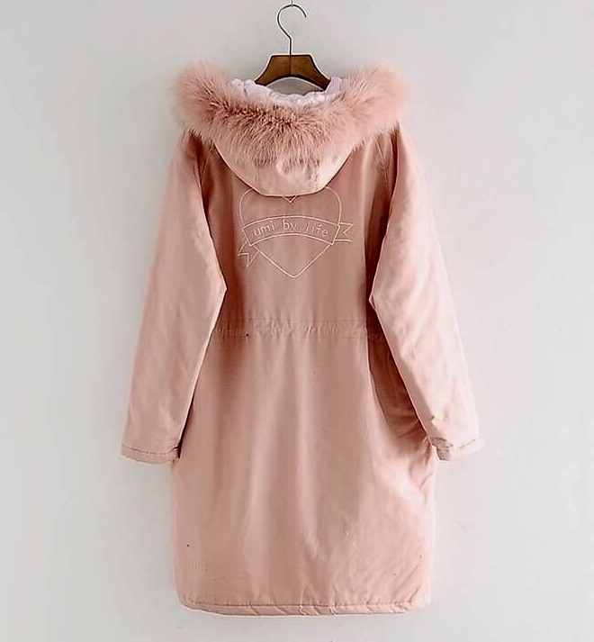 เสื้อโค้ทกันหนาว ขนเฟอร์ถอดได้ รอบอก 48 นิ้ว