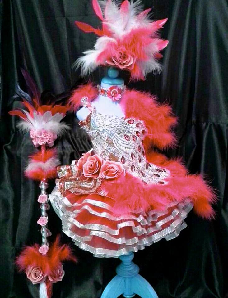 ชุดดรัมเมเยอร์เด็กอนุบาล ตัวน้อยสีแดงพร้อม ไม้ดรัมเมเยอร์ หมวก สร้อย ต่างหู