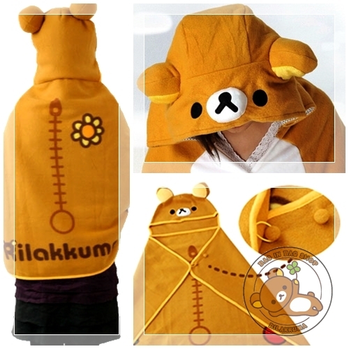 ผ้าคลุมใหล่+Hood Rilakkuma