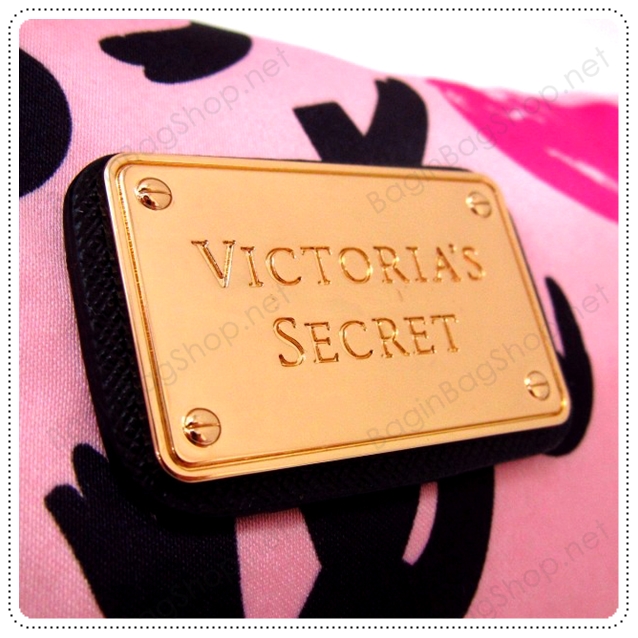 ❤️ VS Signature Print Pink with Black Cosmetic Pouch
