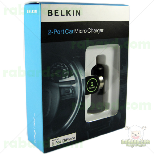 หัวชาร์จในรถ 2 พอร์ต belkin 4.2 แอมป์ (สีดำ)