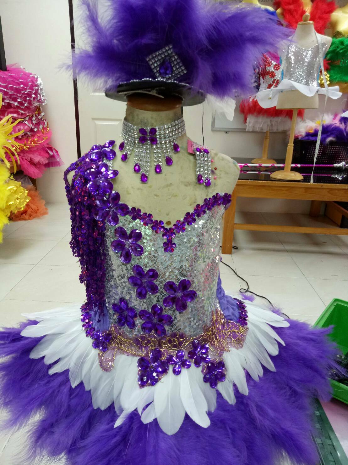 ชุดดรัมมเมเยอร์สีม่วงเด็กอนุบาล