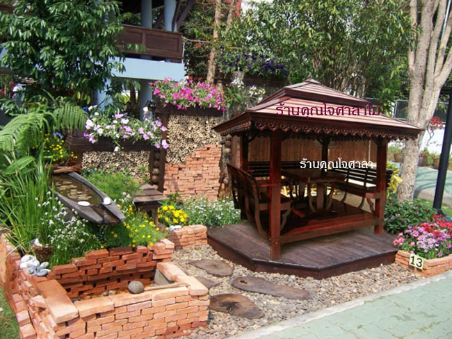( รหัส A4-สะเดา ) ศาลา บาหลี ไม้สะเดา ทรงอโยธยา / ขนาด 2.00x2.00x3.00 เมตร