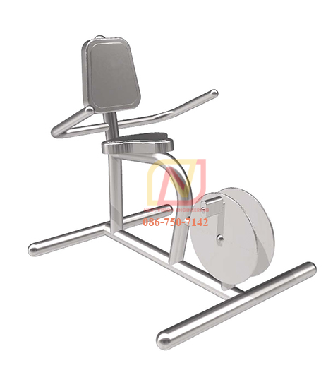 FTS-05 เครื่องออกกำลังกายกลางแจ้งสแตนเลส อุปกรณ์บริหารข้อเข่า-ขา (แบบจักรยานล้อเหล็กนั่งพิง)
