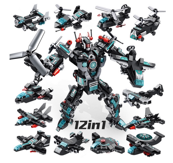 12in1 ตัวต่อ เลโก้ หุ่นยนต์ และ เครื่องบิน แปลงร่าง 577 ชิ้น ในกล่อง