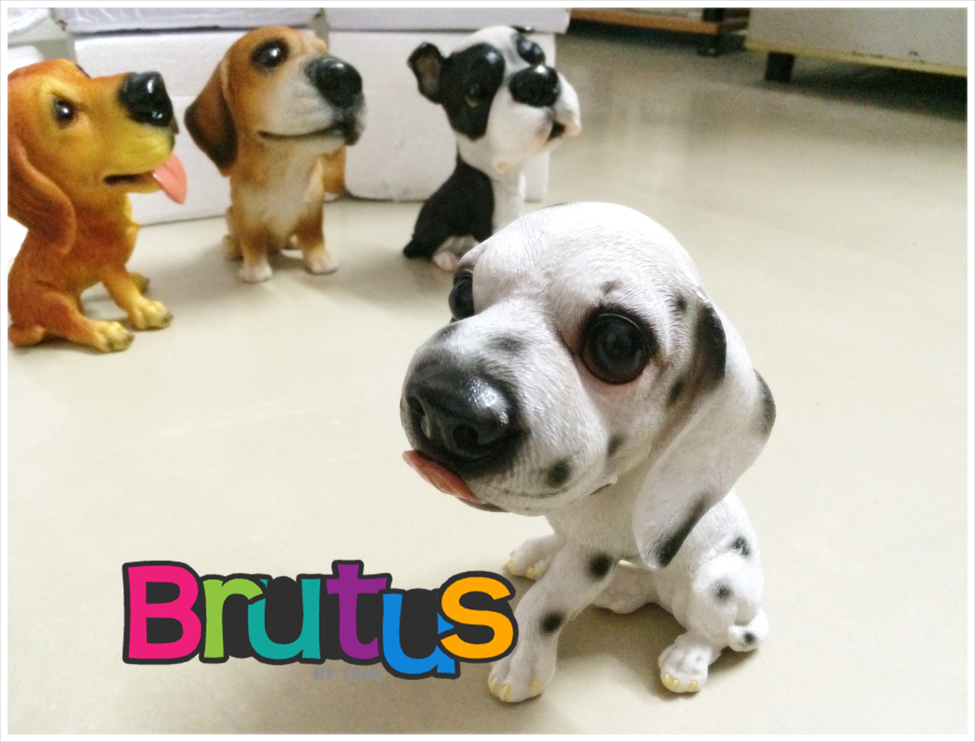 ตุ๊กตาสุนัข เรซิ่น พันธุ์ดัลเมเชี่ยน (Dalmatian) บิดตัว