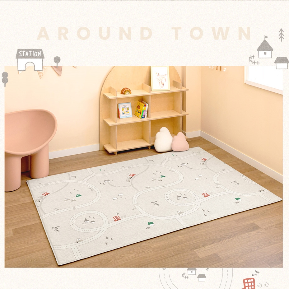 New! แผ่นรองคลาน PARKLON รุ่น La Pure Soft Mat ขนาด 130x190x1.2cm ลาย Around The Town