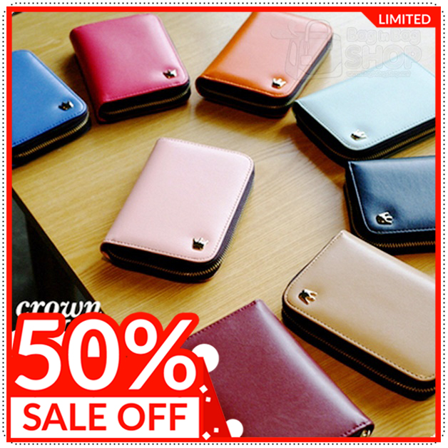 ลด 50% CROWN ZIP AROUND WALLET กระเป๋าสตางค์สั้น รุ่นมีซิป