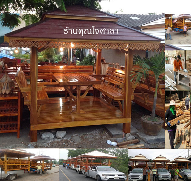 ( รหัส. A1 ) ศาลา ไม้สัก สีเงา หลังคา2ชั้นสีน้ำตาล หลังนิว / ขนาด 2.00x2.00x3.00 เมตร