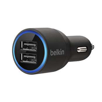 หัวชาร์จในรถ 2 พอร์ต belkin 4.2 แอมป์ (สีดำ)