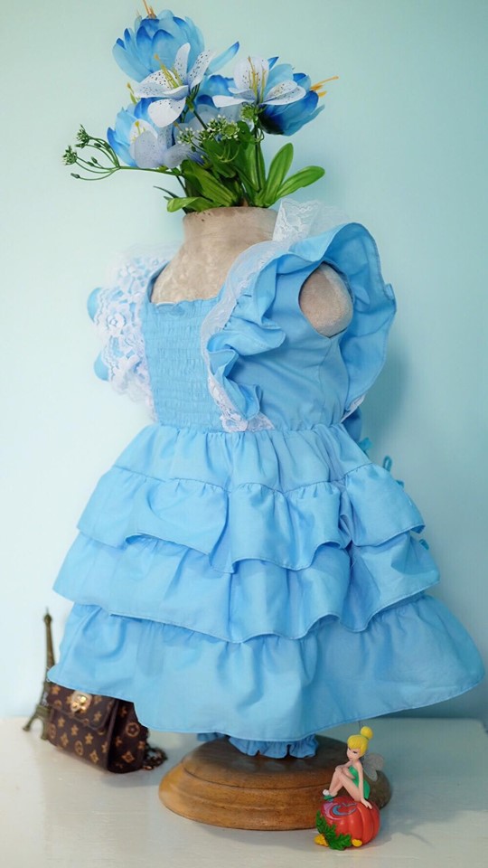 Ruffle skirt blue เด็กเล็ก