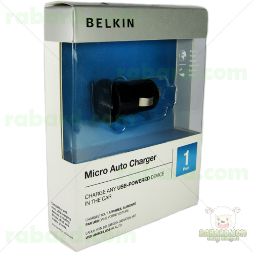 หัวชาร์จในรถ มาตรฐาน belkin 1.0 แอมป์ (สีดำ)
