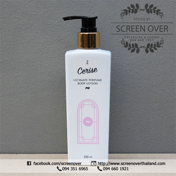 สกรีนขวด Body Lotion Cerise สกรีน 2 สี
