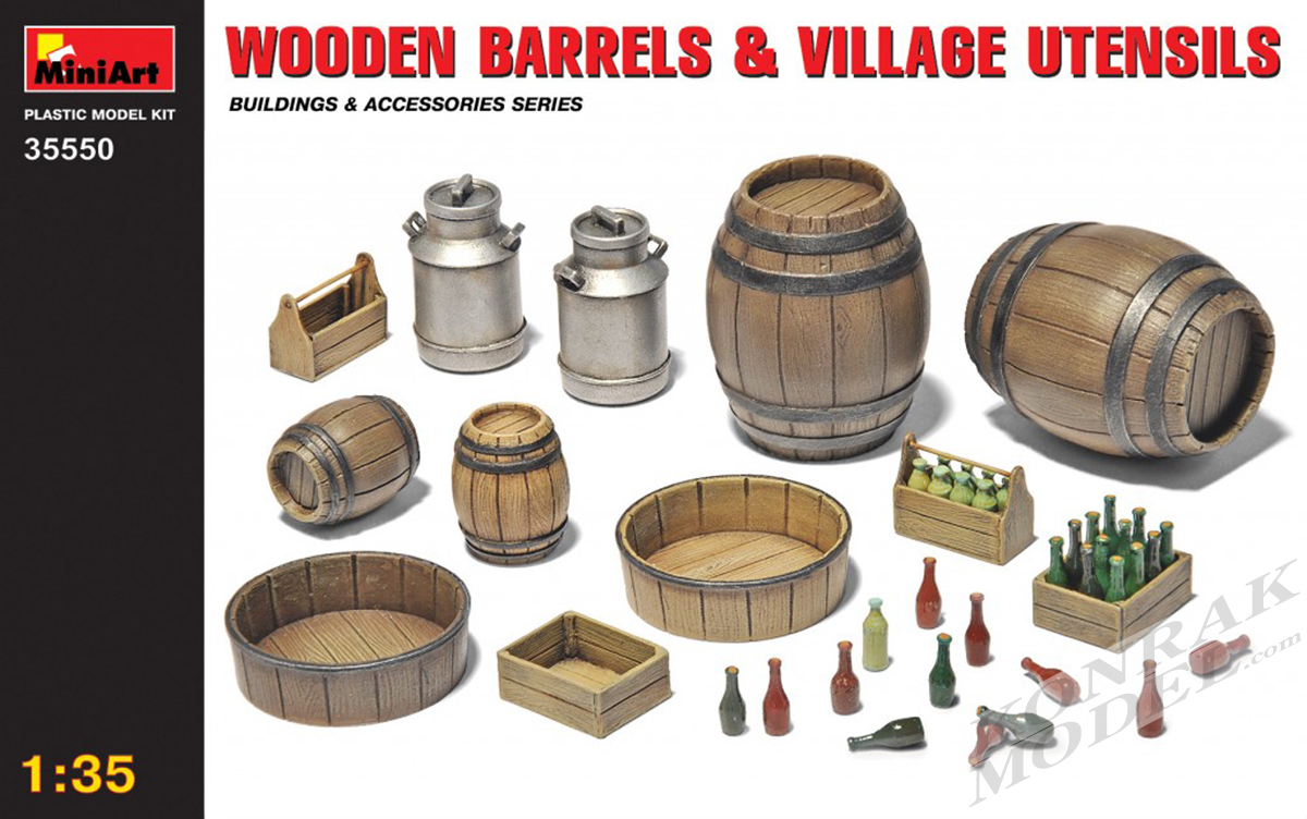 MI35550 WOODEN BARRELS & VILLAGE UTENSILS 1/35
