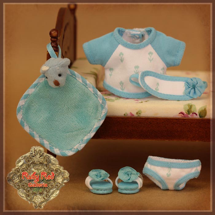 [SALE -50%] HC0081A Yu Ping Blue Sleepwear Outfit Set