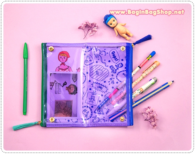 Clear Pencil Double Zip Case