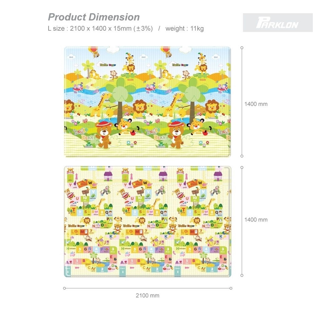 แผ่นรองคลาน PARKLON Pure Soft Mat ลาย Jungle มีลายทั้ง 2 ด้าน ขนาด 140x210x1.5cm - ส่งฟรี!!