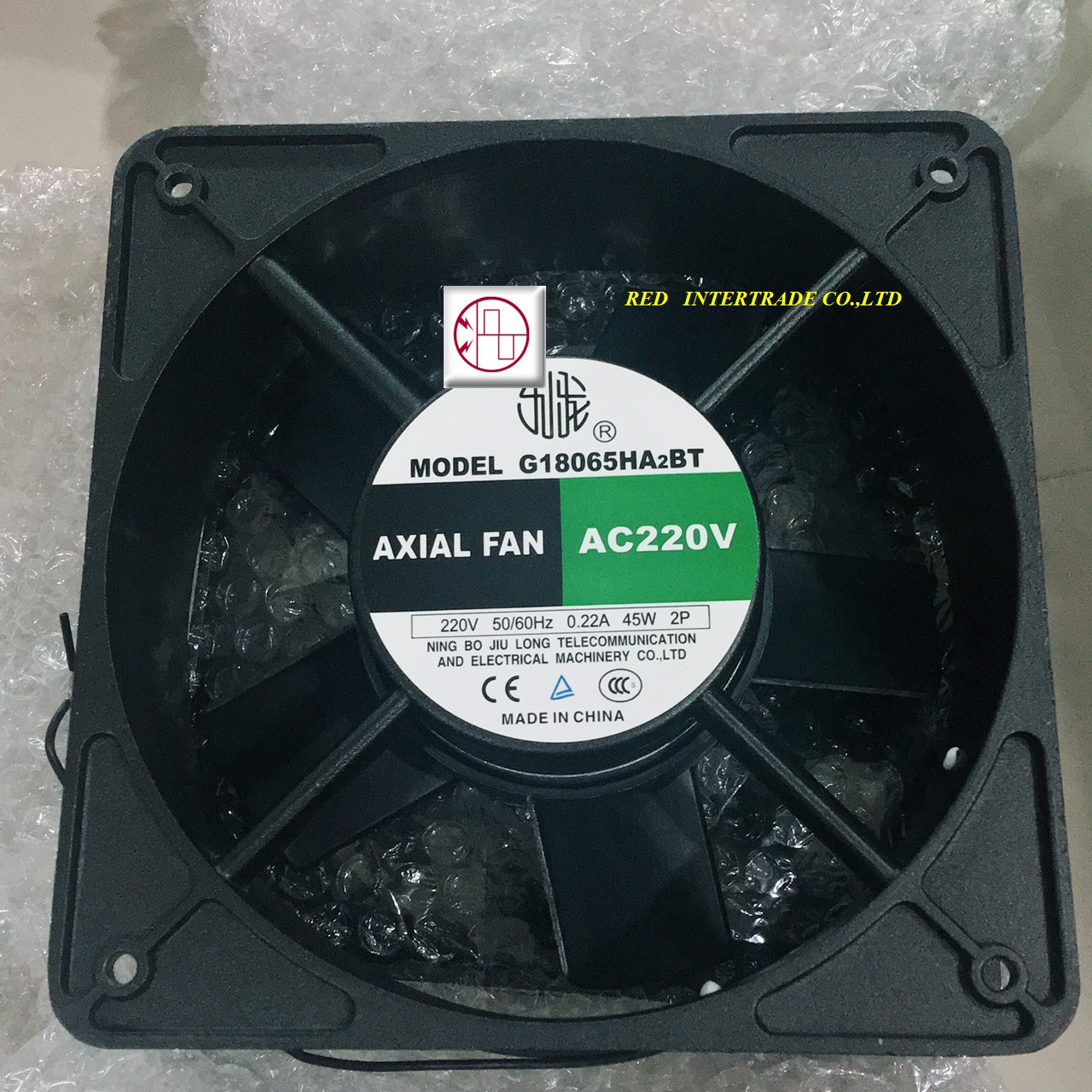 G18065HA2BT FAN 220V 45W 0.22A 180*180*65 MM ขายพัดลมระบายความร้อน