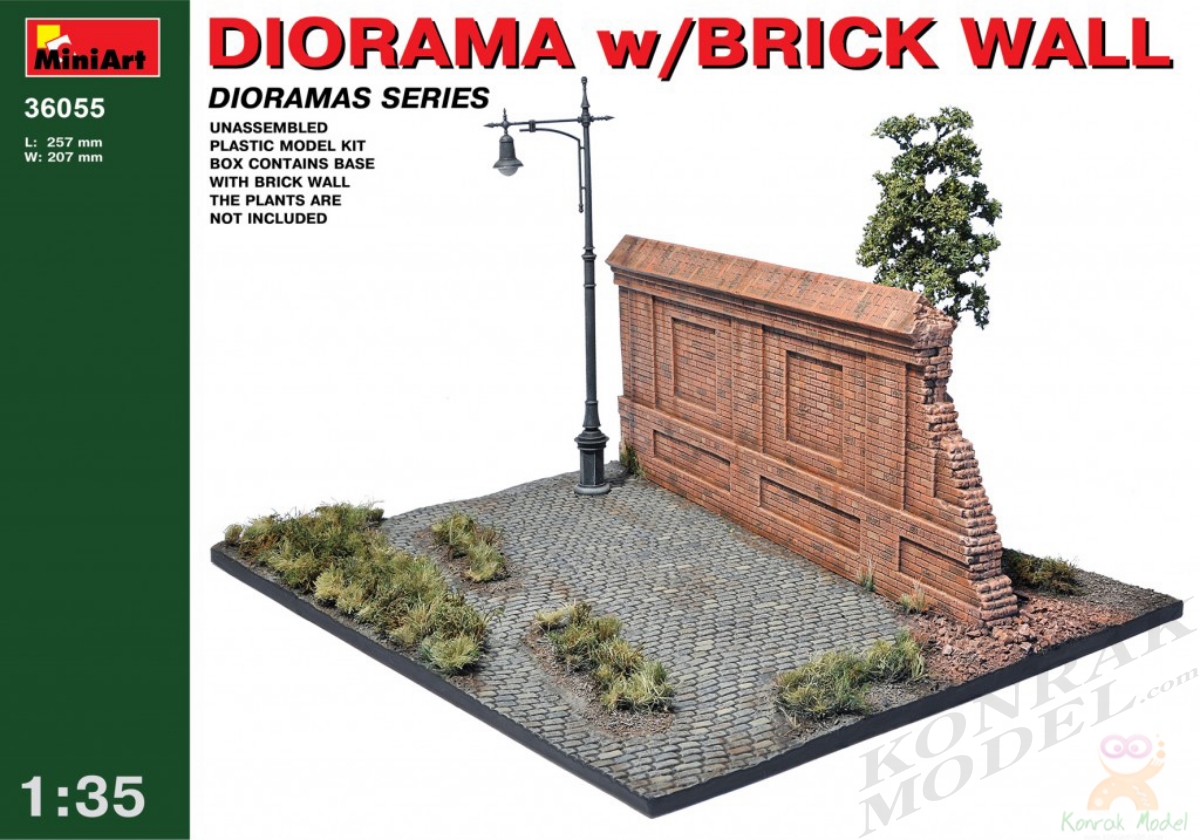 MI36055 DIORAMA w/BRICK WALL 1/35