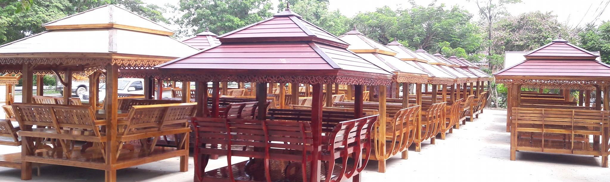 ( รหัส A4 ) ศาลา ไม้สัก สีเงา ทรงอโยธยา / ขนาด 2.00x2.00x3.00 เมตร