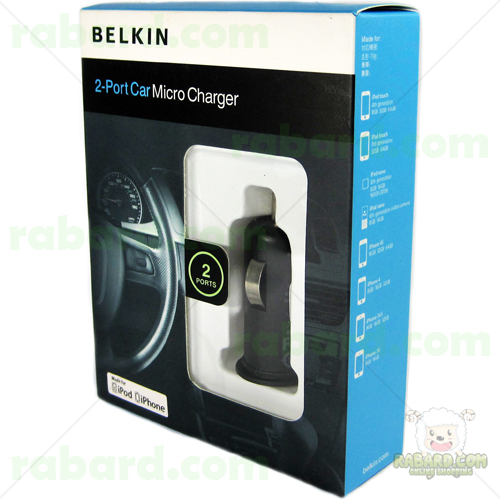 หัวชาร์จในรถ 2 พอร์ต belkin 4.2 แอมป์ (สีดำ)