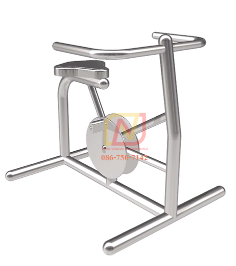 FTS-04 เครื่องออกกำลังกายกลางแจ้งสแตนเลส อุปกรณ์บริหารข้อเข่า-ขา (แบบจักรยานล้อเหล็กนั่งตรง)