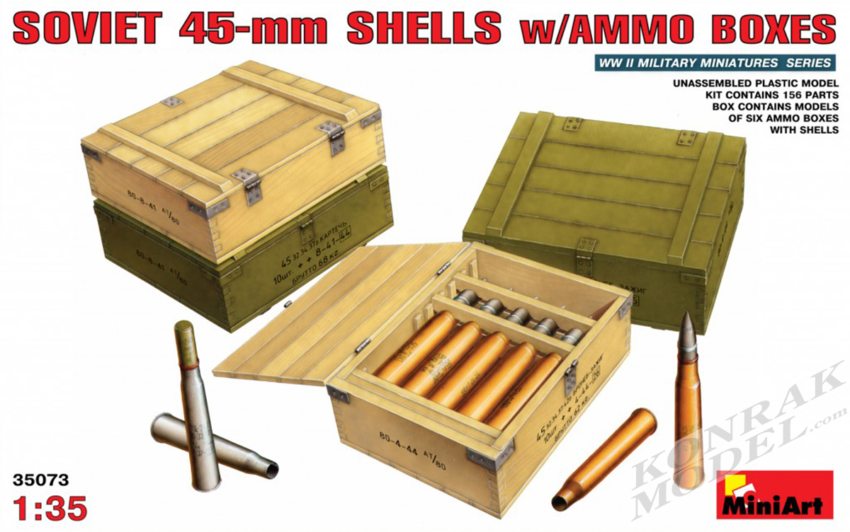 MI35073 SOVIET 45-mm SHELLS w/AMMO BOXES 1/35