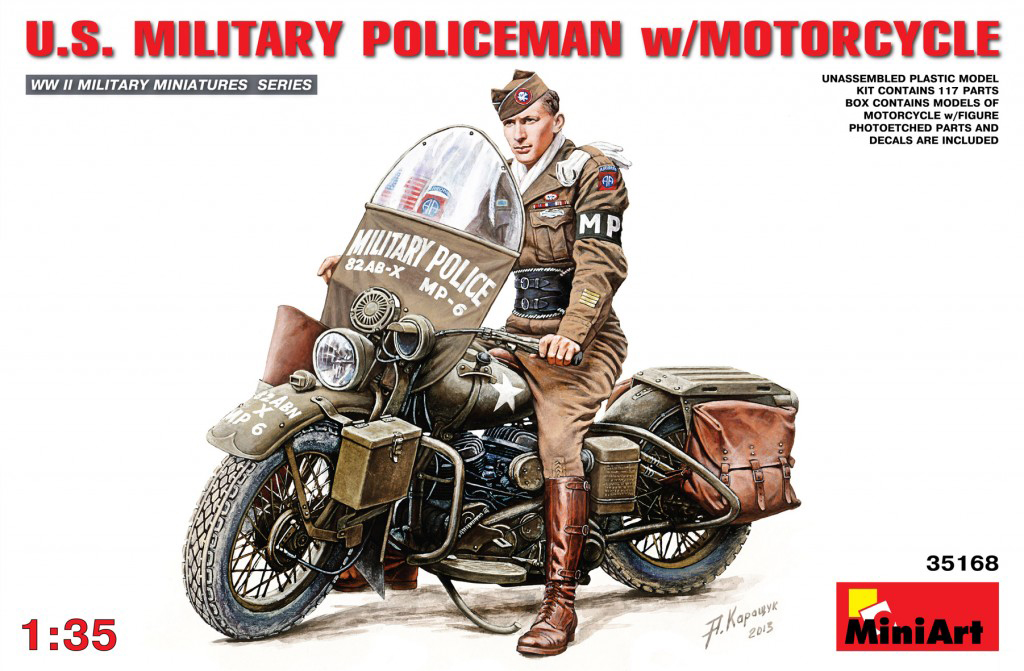 MI35168 U.S. MILITARY POLICEMAN w/MOTORCYCLE 1/35