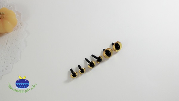 ลูกตาแมวก้านเสียบ สีโปร่งใส Yellow มี 3 ขนาด 7.5mm,9mm,10mm,12mm/คู่