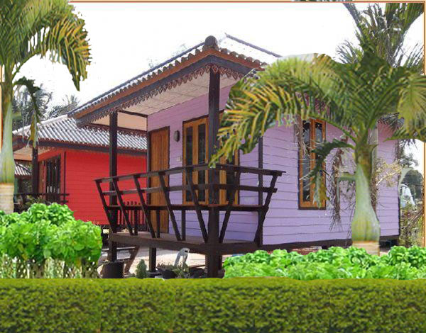 บ้านน็อคดาวน์ทรงปั้นหยา (OMH-15) ขนาด 3.00 x 4.00 เมตร