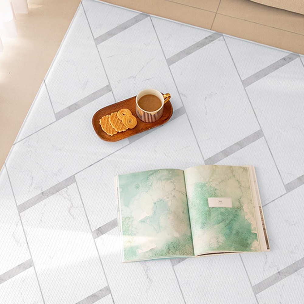 แผ่นรองคลาน PARKLON Pure Soft Mat ลาย Marble Herringbone ขนาด 140x210x1.5cm