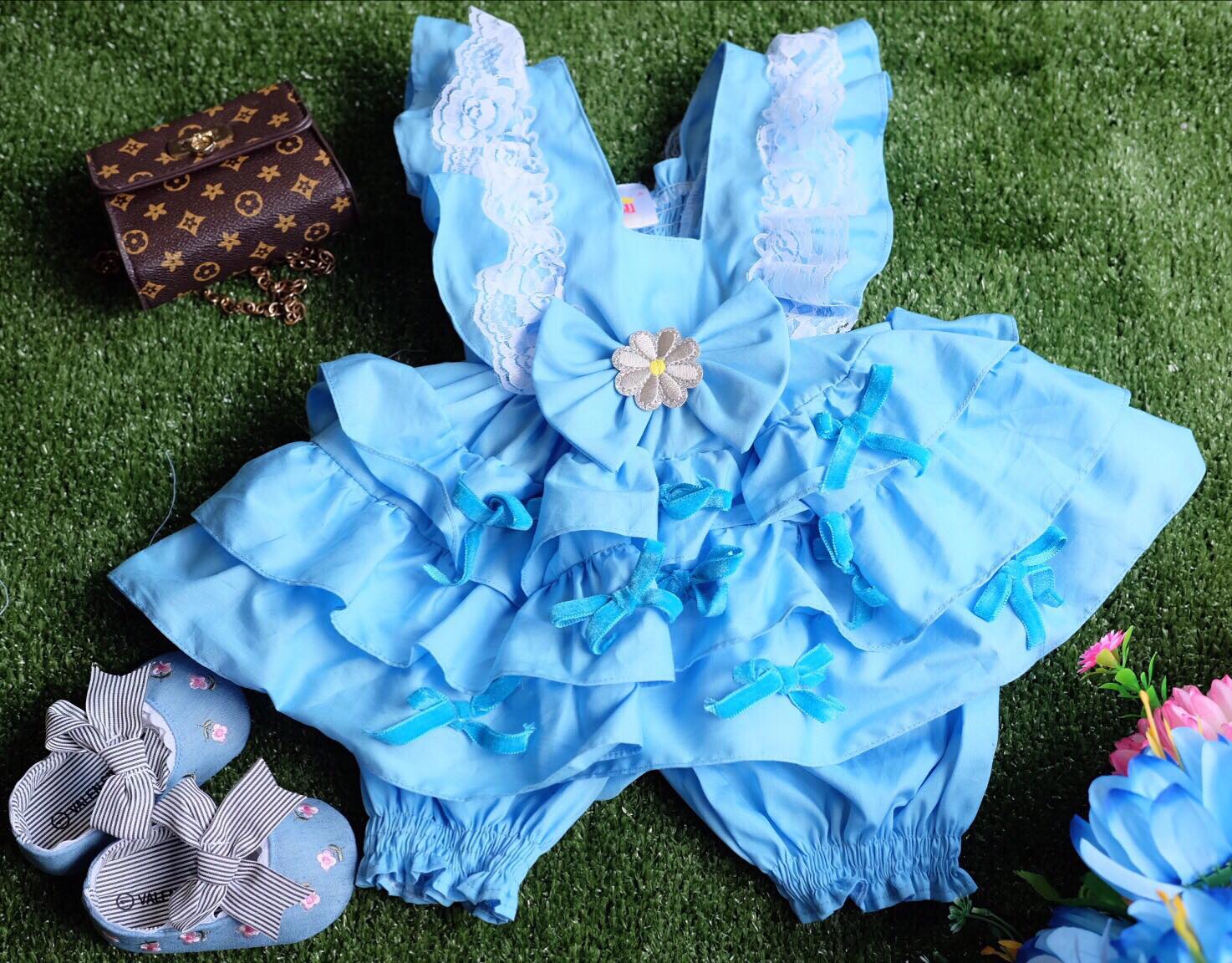 Ruffle skirt blue เด็กเล็ก
