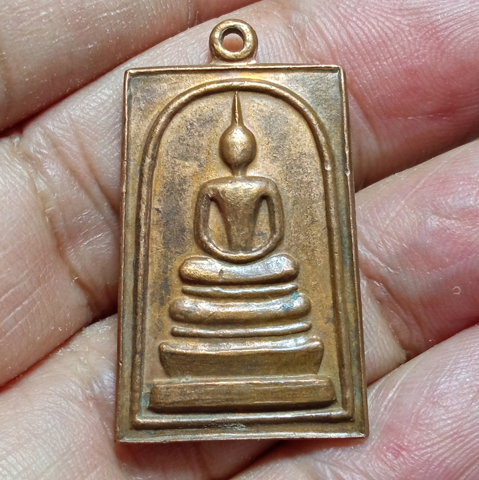 เหรียญ พระสมเด็จ หลังพระคาถาชินบัญชร ศักดิ์สิทธิ์ เนื้อทองแดง ปี 2536 รหัส963