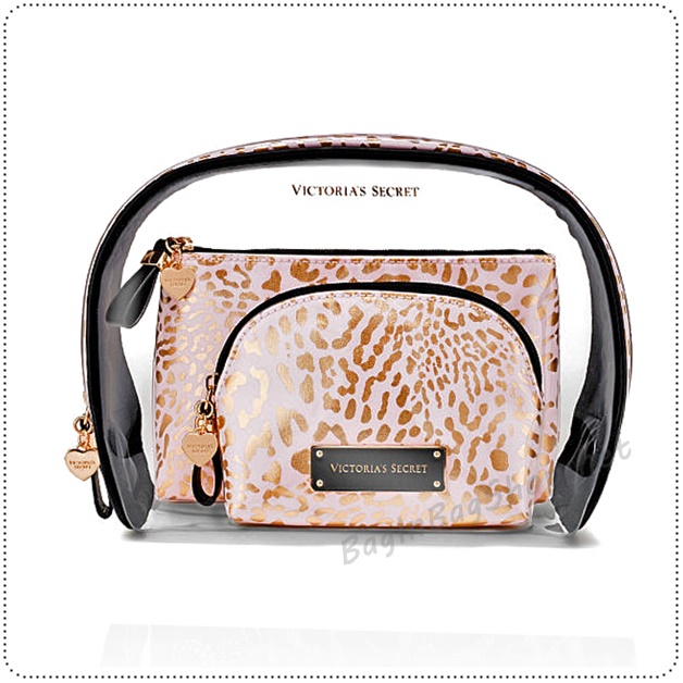 ❤️ VS Gold Script Cosmetic Trio Bag