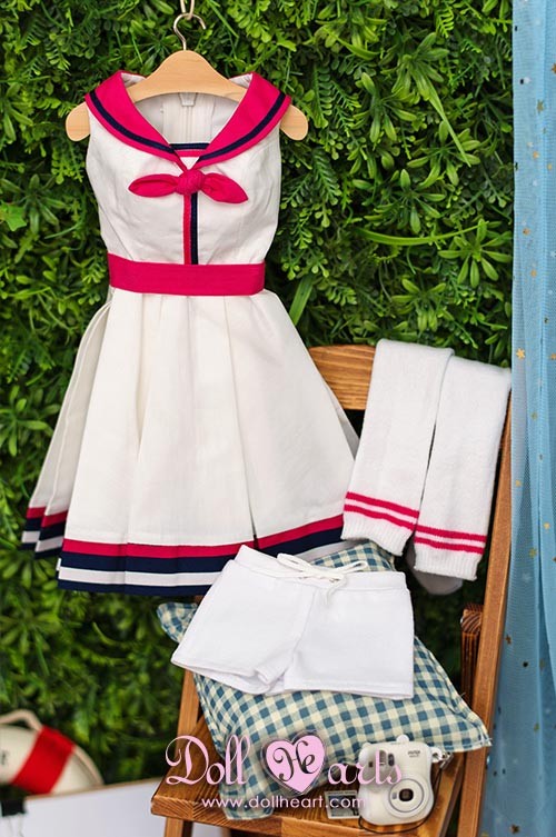 [SALE -40%] DD-L White & Hot Pink Sailor