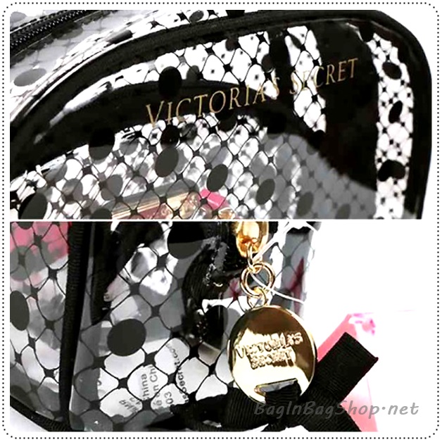 ❤️ VS Signature Trio Bag Clear Fishnet Dot