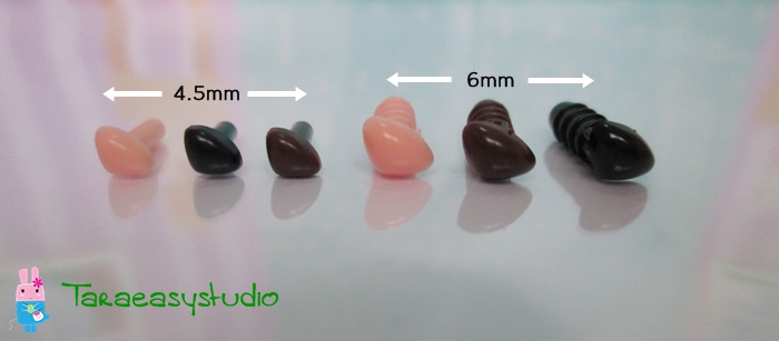 จมูกสามเหลี่ยม ขนาด 4.5mm , 6mm มี 3 สี เนื้อ น้ำตาล ดำ