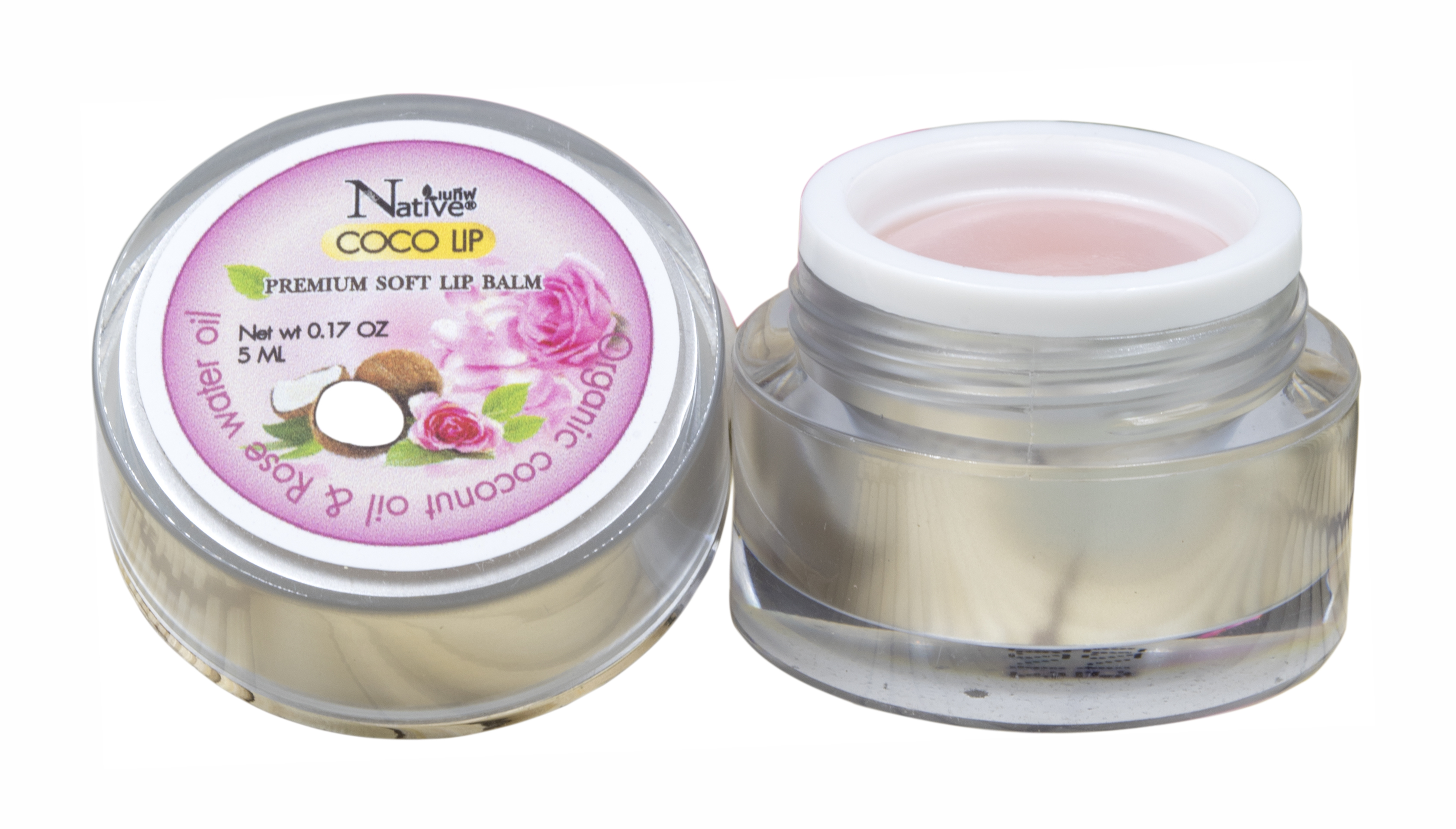 เนทีฟ พรีเมี่ยม ซอฟลิปบาล์มกลิ่นกุหลาบ (Native Premium soft lip balm with Rose water oil)