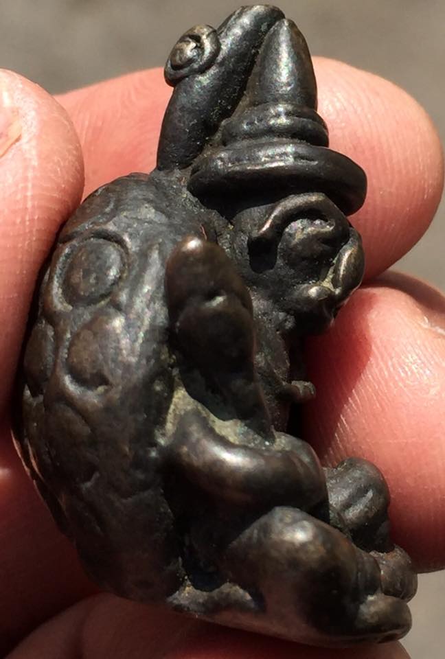 เต่าเรือนอุปคุตหล่อโบราณ เนื้อสัมฤทธิ์เงิน กลับดำ ศิลปะเขมร ยุคต้น (((091 192 2668)))