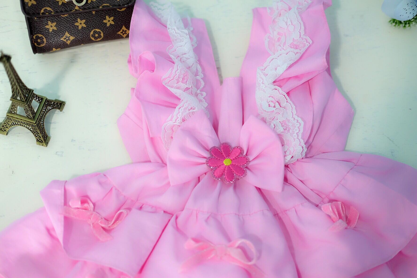 Ruffle skirt pink เด็กโต