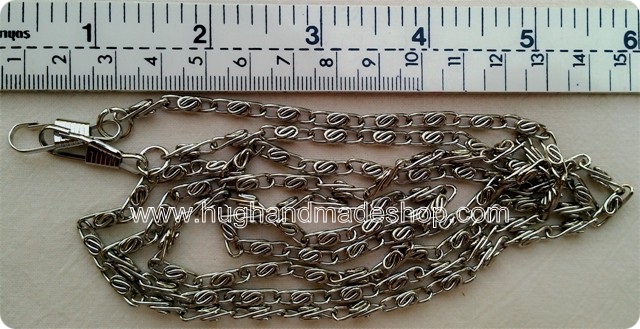 โซ่คล้องกระเป๋าสีเงิน ขนาด 120 ซม